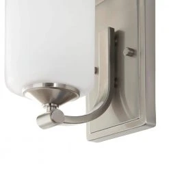 Hampton Bay 1-Light Brushed Nickel Wall Sconce with Frosted Opal Glass Shade -Hampton Bay Shop brushed nickel hampton bay vanity lighting 17678 1d 1000