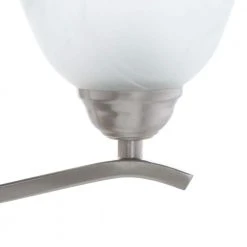 Hampton Bay Andenne 3-Light 26.3 in. Transitional Brushed Nickel Bathroom Vanity Light with Bell Shaped Marbleized Glass Shades -Hampton Bay Shop brushed nickel hampton bay vanity lighting 2827 bn 4f 1000