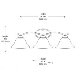 Hampton Bay Andenne 3-Light 26.3 in. Transitional Brushed Nickel Bathroom Vanity Light with Bell Shaped Marbleized Glass Shades -Hampton Bay Shop brushed nickel hampton bay vanity lighting 2827 bn 77 1000