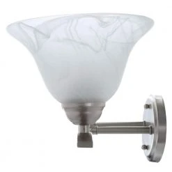 Hampton Bay Andenne 3-Light 26.3 in. Transitional Brushed Nickel Bathroom Vanity Light with Bell Shaped Marbleized Glass Shades -Hampton Bay Shop brushed nickel hampton bay vanity lighting 2827 bn fa 1000
