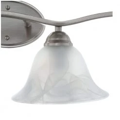 Hampton Bay Andenne 4-Light Brushed Nickel Bathroom Vanity Light with Bell Shaped Marbleized Glass Shades -Hampton Bay Shop brushed nickel hampton bay vanity lighting 2828 bn 1f 1000