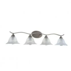 Hampton Bay Andenne 4-Light Brushed Nickel Bathroom Vanity Light with Bell Shaped Marbleized Glass Shades -Hampton Bay Shop brushed nickel hampton bay vanity lighting 2828 bn 31 1000