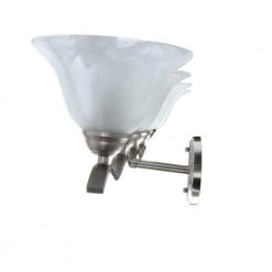 Hampton Bay Andenne 4-Light Brushed Nickel Bathroom Vanity Light with Bell Shaped Marbleized Glass Shades -Hampton Bay Shop brushed nickel hampton bay vanity lighting 2828 bn 66 1000