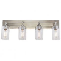 Hampton Bay Regan 29.13 in. 4-Light Brushed Nickel Bathroom Vanity Light with Clear Glass Shades 21 Hampton Bay Regan 29.13 in. 4-Light Brushed Nickel Bathroom Vanity Light with Clear Glass Shades -Hampton Bay Shop brushed nickel hampton bay vanity lighting ds19074 4f 1000