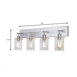 Hampton Bay Regan 29.13 in. 4-Light Brushed Nickel Bathroom Vanity Light with Clear Glass Shades 20 Hampton Bay Regan 29.13 in. 4-Light Brushed Nickel Bathroom Vanity Light with Clear Glass Shades -Hampton Bay Shop brushed nickel hampton bay vanity lighting ds19074 c3 1000