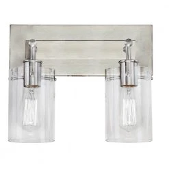 Hampton Bay Regan 12.75 in. 2-Light Brushed Nickel Vanity Light with Clear Glass Shades 21 Hampton Bay Regan 12.75 in. 2-Light Brushed Nickel Vanity Light with Clear Glass Shades -Hampton Bay Shop brushed nickel hampton bay vanity lighting ds19076 44 1000