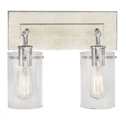 Hampton Bay Regan 12.75 in. 2-Light Brushed Nickel Vanity Light with Clear Glass Shades 19 Hampton Bay Regan 12.75 in. 2-Light Brushed Nickel Vanity Light with Clear Glass Shades -Hampton Bay Shop brushed nickel hampton bay vanity lighting ds19076 4f 1000