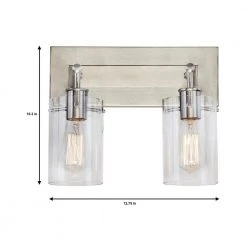 Hampton Bay Regan 12.75 in. 2-Light Brushed Nickel Vanity Light with Clear Glass Shades 17 Hampton Bay Regan 12.75 in. 2-Light Brushed Nickel Vanity Light with Clear Glass Shades -Hampton Bay Shop brushed nickel hampton bay vanity lighting ds19076 77 1000