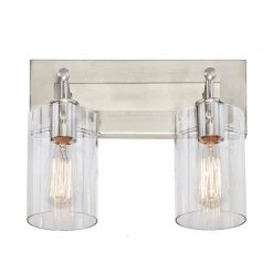 Hampton Bay Regan 12.75 in. 2-Light Brushed Nickel Vanity Light with Clear Glass Shades 18 Hampton Bay Regan 12.75 in. 2-Light Brushed Nickel Vanity Light with Clear Glass Shades -Hampton Bay Shop brushed nickel hampton bay vanity lighting ds19076 c3 1000