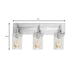 Hampton Bay Regan 21 in. 3-Light Brushed Nickel Bathroom Vanity Light with Clear Glass Shades -Hampton Bay Shop brushed nickel hampton bay vanity lighting ds19268 a0 1000
