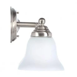 Hampton Bay Ashhurst 3-Light Brushed Nickel Classic Traditional Bathroom Vanity Light with Frosted Glass Shades -Hampton Bay Shop brushed nickel hampton bay vanity lighting egm1393a 4 bn 1f 1000