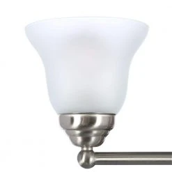 Hampton Bay Ashhurst 3-Light Brushed Nickel Classic Traditional Bathroom Vanity Light with Frosted Glass Shades -Hampton Bay Shop brushed nickel hampton bay vanity lighting egm1393a 4 bn 77 1000