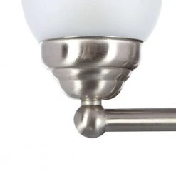 Hampton Bay Ashhurst 3-Light Brushed Nickel Classic Traditional Bathroom Vanity Light with Frosted Glass Shades -Hampton Bay Shop brushed nickel hampton bay vanity lighting egm1393a 4 bn c3 1000