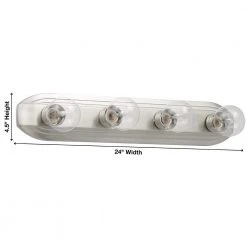 Hampton Bay Raceway 24 in. 4-Light Brushed Nickel Retro Bathroom Vanity Light -Hampton Bay Shop brushed nickel hampton bay vanity lighting hb2051 35 40 1000