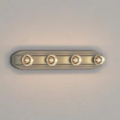 Hampton Bay Raceway 24 in. 4-Light Brushed Nickel Retro Bathroom Vanity Light -Hampton Bay Shop brushed nickel hampton bay vanity lighting hb2051 35 4f 1000