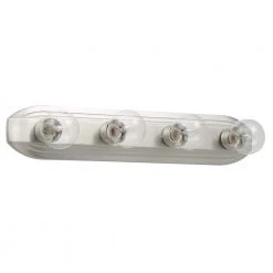 Hampton Bay Raceway 24 in. 4-Light Brushed Nickel Retro Bathroom Vanity Light -Hampton Bay Shop brushed nickel hampton bay vanity lighting hb2051 35 a0 1000