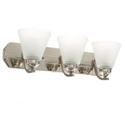 Hampton Bay Tavish 24 in. 3-Light Brushed Nickel Classic Bathroom Vanity Light with Frosted Shades -Hampton Bay Shop brushed nickel hampton bay vanity lighting hb2076 35 66 1000