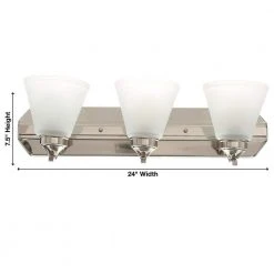 Hampton Bay Tavish 24 in. 3-Light Brushed Nickel Classic Bathroom Vanity Light with Frosted Shades -Hampton Bay Shop brushed nickel hampton bay vanity lighting hb2076 35 a0 1000