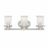 Hampton Bay Truitt 23.25 in. 3-Light Brushed Nickel Transitional Bathroom Vanity Light with Frosted and Clear Edge Glass Shades