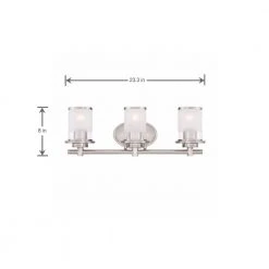 Hampton Bay Truitt 23.25 in. 3-Light Brushed Nickel Transitional Bathroom Vanity Light with Frosted and Clear Edge Glass Shades -Hampton Bay Shop brushed nickel hampton bay vanity lighting hb2577 35 a0 1000