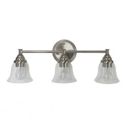 Hampton Bay Marsden 23.5 in. 3-Light Brushed Nickel Vanity Light with Bathroom Hardware Kit
