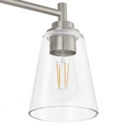 Hampton Bay Wakefield 22 in. 3-Light Brushed Nickel Modern Wall Mount Sconce Light with Clear Glass Shades -Hampton Bay Shop brushed nickel hampton bay vanity lighting hb3681 35 1d 1000