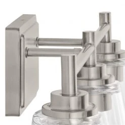 Hampton Bay Wakefield 22 in. 3-Light Brushed Nickel Modern Wall Mount Sconce Light with Clear Glass Shades -Hampton Bay Shop brushed nickel hampton bay vanity lighting hb3681 35 66 1000