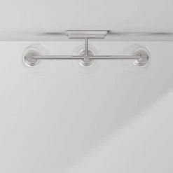 Hampton Bay Wakefield 22 in. 3-Light Brushed Nickel Modern Wall Mount Sconce Light with Clear Glass Shades -Hampton Bay Shop brushed nickel hampton bay vanity lighting hb3681 35 76 1000