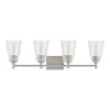 Hampton Bay Wakefield 31 in. 4-Light Brushed Nickel Wall Mount Sconce Light with Clear Glass Shades