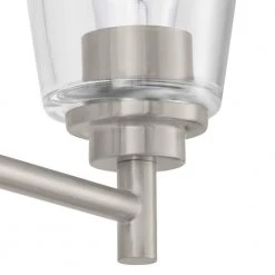 Hampton Bay Wakefield 31 in. 4-Light Brushed Nickel Wall Mount Sconce Light with Clear Glass Shades -Hampton Bay Shop brushed nickel hampton bay vanity lighting hb3682 35 a0 1000