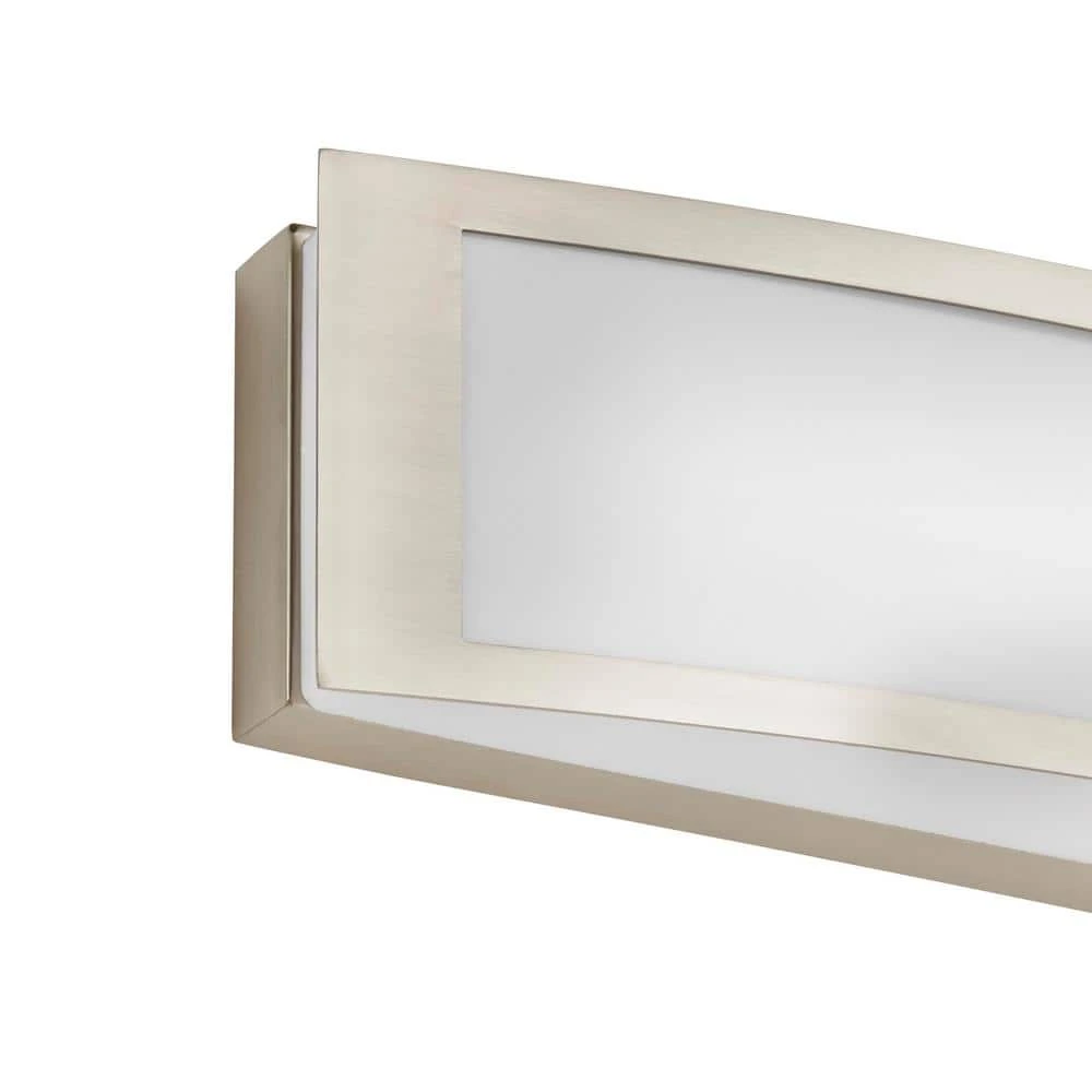 Hampton Bay Woodbury 24.6 in. 1-Light Brushed Nickel Integrated LED Bathroom Vanity Light Bar with Frosted Acrylic Shade 5 Hampton Bay Woodbury 24.6 in. 1-Light Brushed Nickel Integrated LED Bathroom Vanity Light Bar with Frosted Acrylic Shade - Image 5