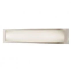 Hampton Bay Woodbury 24.6 in. 1-Light Brushed Nickel Integrated LED Bathroom Vanity Light Bar with Frosted Acrylic Shade