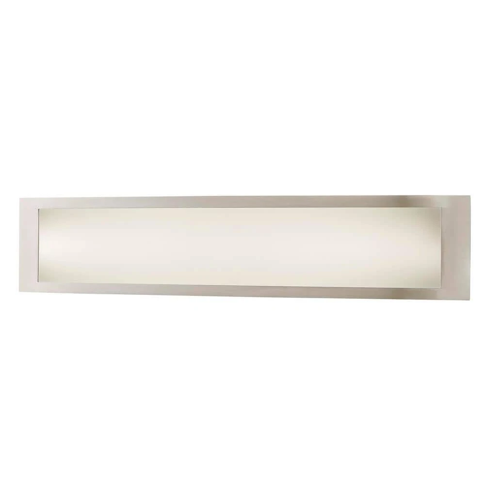 Hampton Bay Woodbury 24.6 in. 1-Light Brushed Nickel Integrated LED Bathroom Vanity Light Bar with Frosted Acrylic Shade 1 Hampton Bay Woodbury 24.6 in. 1-Light Brushed Nickel Integrated LED Bathroom Vanity Light Bar with Frosted Acrylic Shade