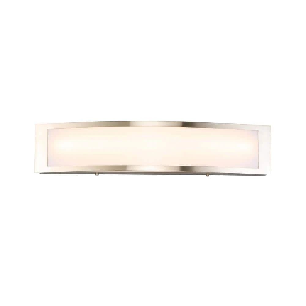 Hampton Bay Woodbury 24.6 in. 1-Light Brushed Nickel Integrated LED Bathroom Vanity Light Bar with Frosted Acrylic Shade 7 Hampton Bay Woodbury 24.6 in. 1-Light Brushed Nickel Integrated LED Bathroom Vanity Light Bar with Frosted Acrylic Shade - Image 7