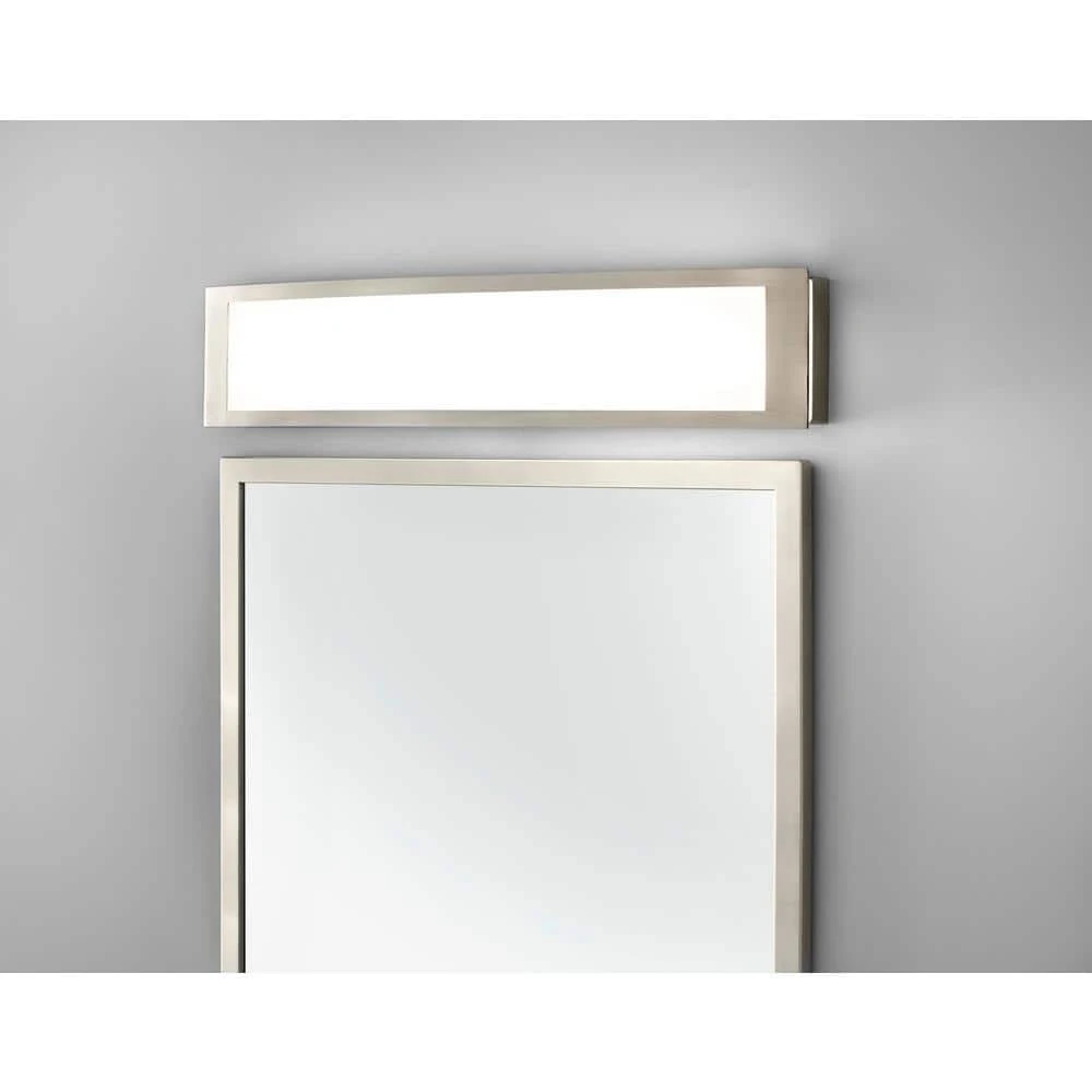 Hampton Bay Woodbury 24.6 in. 1-Light Brushed Nickel Integrated LED Bathroom Vanity Light Bar with Frosted Acrylic Shade 2 Hampton Bay Woodbury 24.6 in. 1-Light Brushed Nickel Integrated LED Bathroom Vanity Light Bar with Frosted Acrylic Shade - Image 2