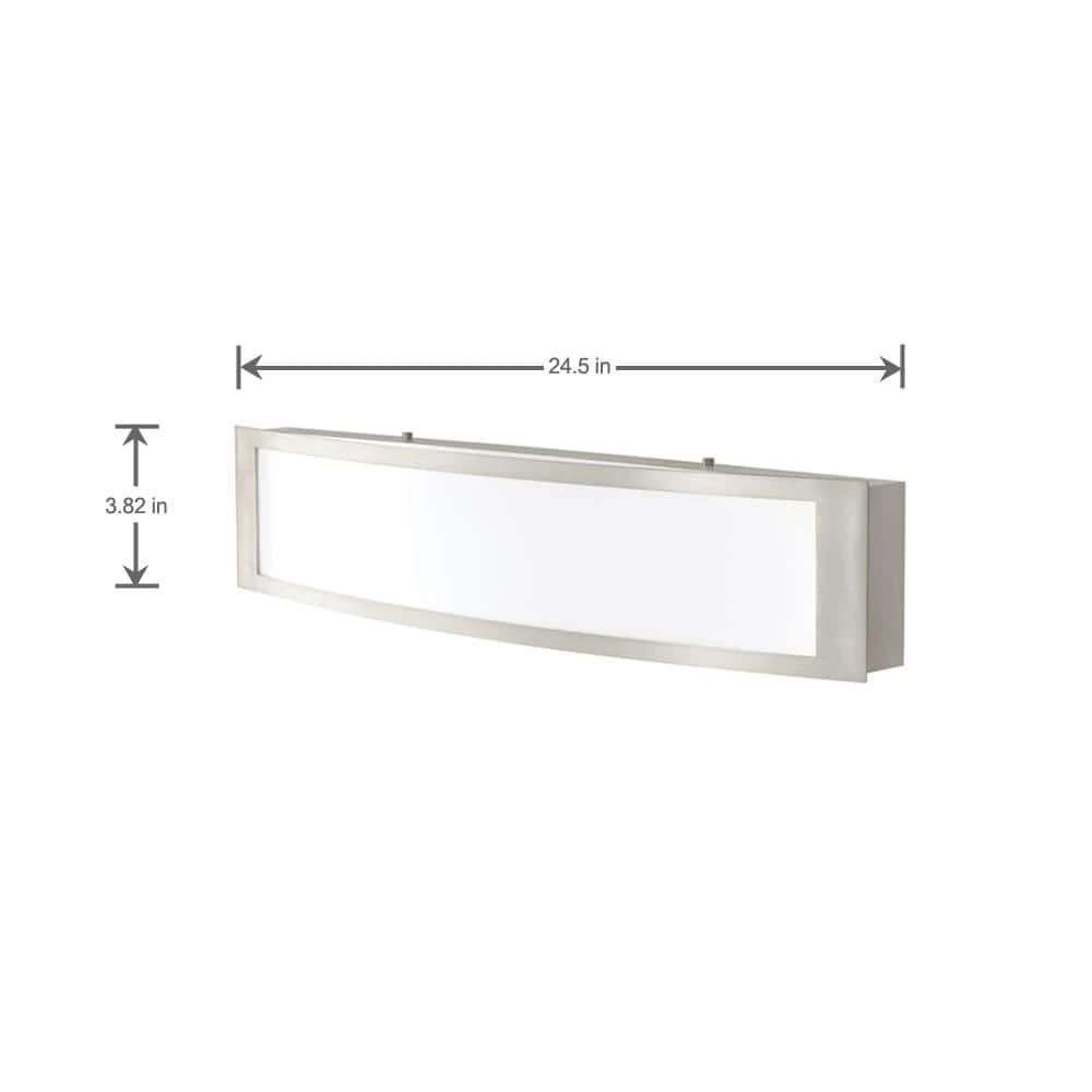 Hampton Bay Woodbury 24.5 in. Brushed Nickel Linear LED Vanity Light Bar 3 Hampton Bay Woodbury 24.5 in. Brushed Nickel Linear LED Vanity Light Bar - Image 3