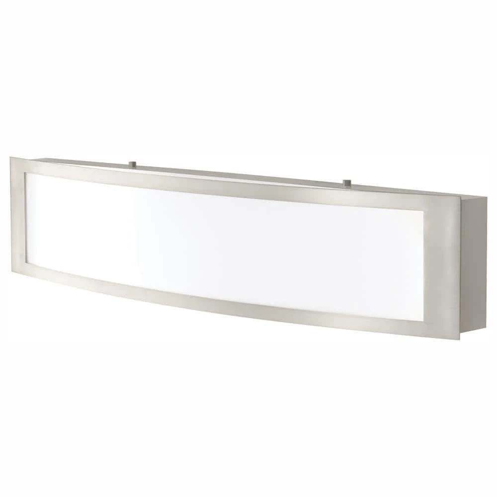 Hampton Bay Woodbury 24.5 in. Brushed Nickel Linear LED Vanity Light Bar 1 Hampton Bay Woodbury 24.5 in. Brushed Nickel Linear LED Vanity Light Bar