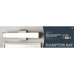 Hampton Bay Astrid 24 in. Brushed Nickel 5-CCT LED Bathroom Vanity Light Bar with Frosted Glass -Hampton Bay Shop brushed nickel hampton bay vanity lighting kpu1301lx 04 bn 76 1000