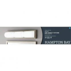 Hampton Bay Bingham 24.02 in. 1-Light Brushed Nickel Integrated LED Bathroom Vanity Light Bar with Frosted Acrylic Shade 19 Hampton Bay Bingham 24.02 in. 1-Light Brushed Nickel Integrated LED Bathroom Vanity Light Bar with Frosted Acrylic Shade -Hampton Bay Shop brushed nickel hampton bay vanity lighting kqs1303lx 02 76 1000