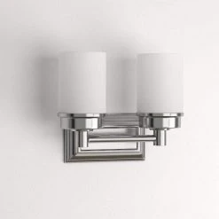 Hampton Bay Cade 2-Light Brushed Nickel Bathroom Vanity Light Fixture with Frosted Glass Shades -Hampton Bay Shop brushed nickel hampton bay vanity lighting nb23307 a0 1000
