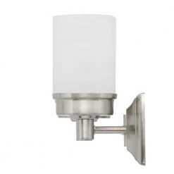 Hampton Bay Cade 2-Light Brushed Nickel Bathroom Vanity Light Fixture with Frosted Glass Shades -Hampton Bay Shop brushed nickel hampton bay vanity lighting nb23307 c3 1000