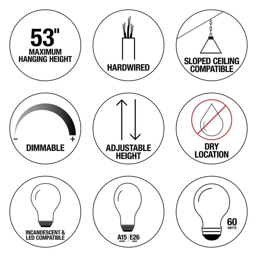 Hampton Bay Oron 3-Light Brushed Steel Island Light with White Glass Shades 5 Hampton Bay Oron 3-Light Brushed Steel Island Light with White Glass Shades - Image 5