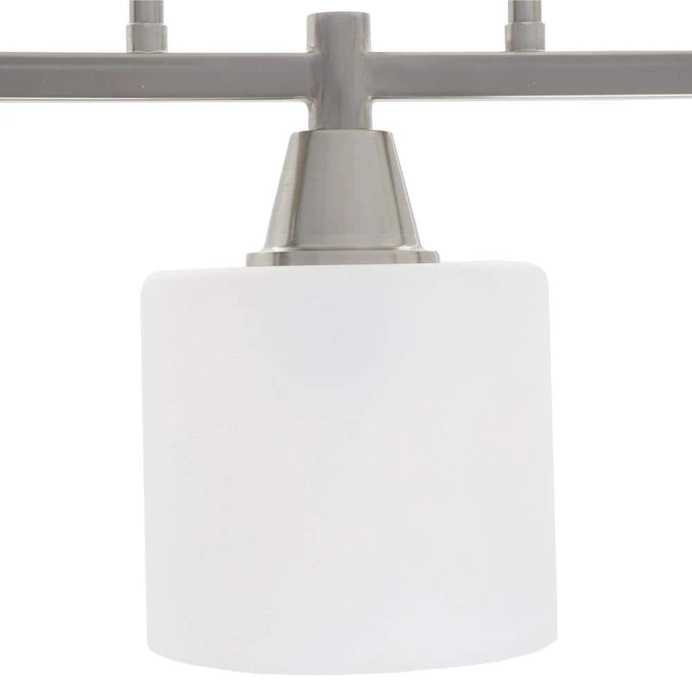 Hampton Bay Oron 3-Light Brushed Steel Island Light with White Glass Shades 15 Hampton Bay Oron 3-Light Brushed Steel Island Light with White Glass Shades - Image 15