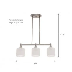 Hampton Bay Oron 3-Light Brushed Steel Island Light with White Glass Shades 17 Hampton Bay Oron 3-Light Brushed Steel Island Light with White Glass Shades -Hampton Bay Shop brushed steel hampton bay chandeliers hdp12070 40 1000