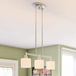 Hampton Bay Oron 3-Light Brushed Steel Island Light with White Glass Shades 22 Hampton Bay Oron 3-Light Brushed Steel Island Light with White Glass Shades -Hampton Bay Shop brushed steel hampton bay chandeliers hdp12070 c3 1000