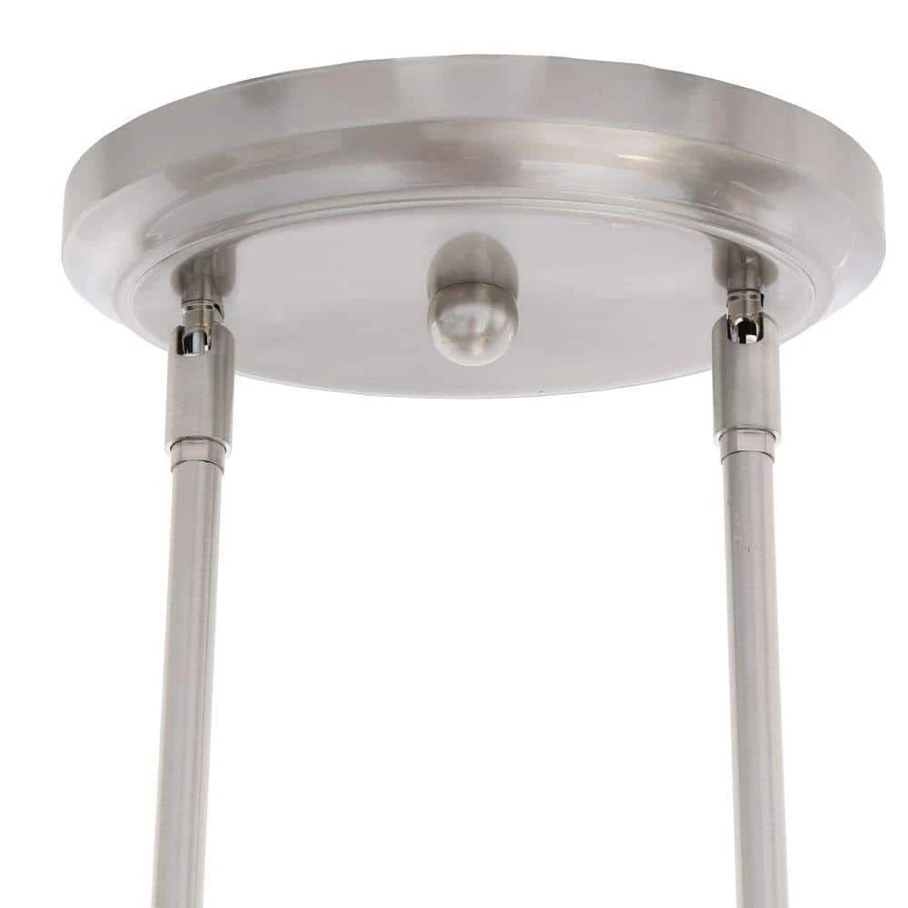 Hampton Bay Oron 3-Light Brushed Steel Island Light with White Glass Shades 14 Hampton Bay Oron 3-Light Brushed Steel Island Light with White Glass Shades - Image 14