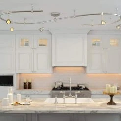 Hampton Bay 10 ft. 5-Light Brushed Steel Line-Voltage Flexible Track Light Kit with Mesh Shades 9 Hampton Bay 10 ft. 5-Light Brushed Steel Line-Voltage Flexible Track Light Kit with Mesh Shades -Hampton Bay Shop brushed steel hampton bay track lighting kits ec9580ba 1d 1000