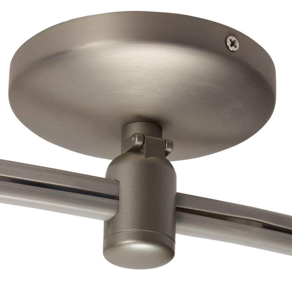 Hampton Bay 10 ft. 5-Light Brushed Steel Line-Voltage Flexible Track Light Kit with Mesh Shades 2 Hampton Bay 10 ft. 5-Light Brushed Steel Line-Voltage Flexible Track Light Kit with Mesh Shades - Image 2