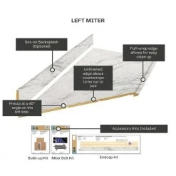 Hampton Bay Wilsonart 8 ft. Laminate Countertop Kit Included in Gloss Calcutta Marble/Textured Gloss with Full Wrap Ogee Edge -Hampton Bay Shop calcutta marble hampton bay laminate countertops 12337kt08l4925 66 1000