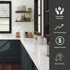 Hampton Bay Wilsonart 8 ft. Laminate Countertop Kit Included in Gloss Calcutta Marble/Textured Gloss with Full Wrap Ogee Edge -Hampton Bay Shop calcutta marble hampton bay laminate countertops 12337kt08r4925 1d 1000